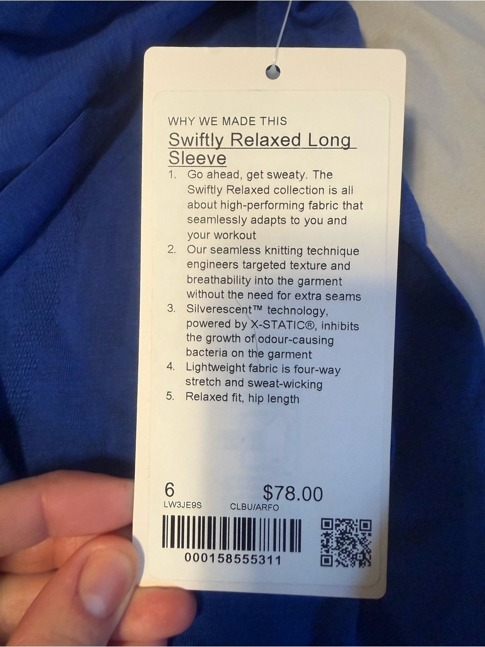 lululemon Swiftly Relaxed Long Sleeve Shirt size 6 - Picture 3 of 4